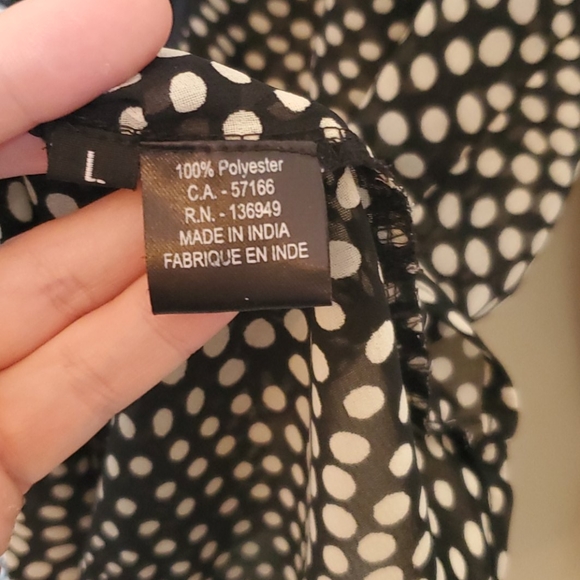 ⛱3/$20 Polka Dot Sheer Long Sleeve Top - Picture 5 of 6